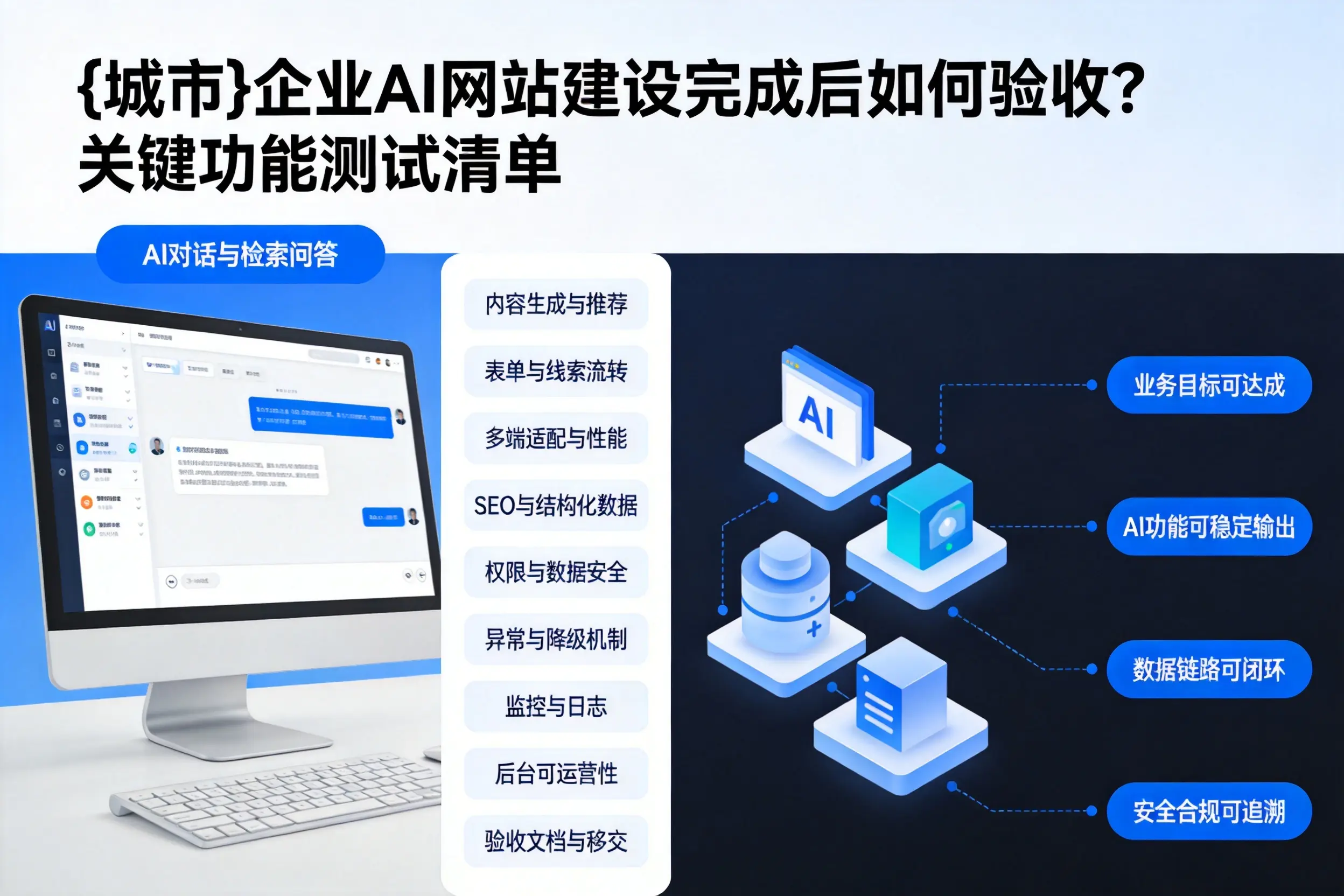 唐山企业AI网站建设完成后如何验收？关键功能测试清单