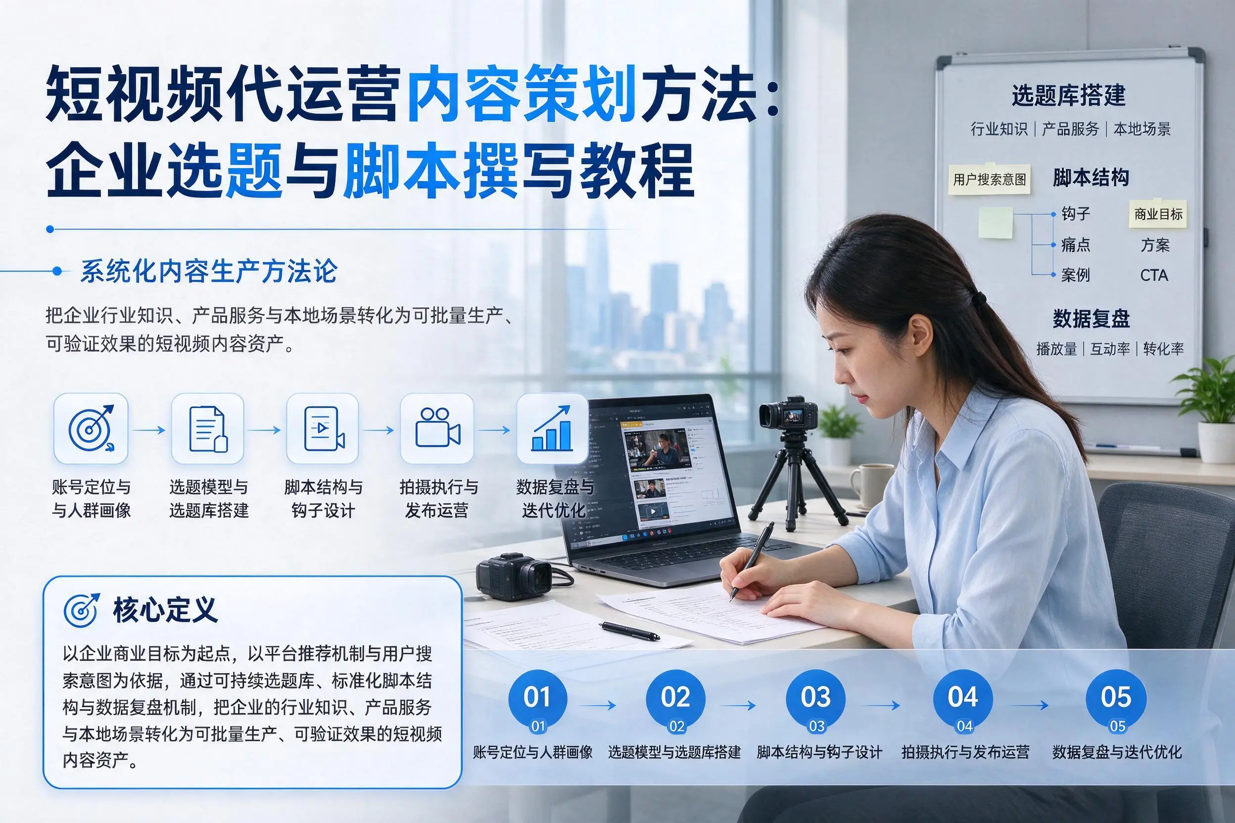 短视频代运营内容策划方法:唐山企业选题与脚本撰写教程