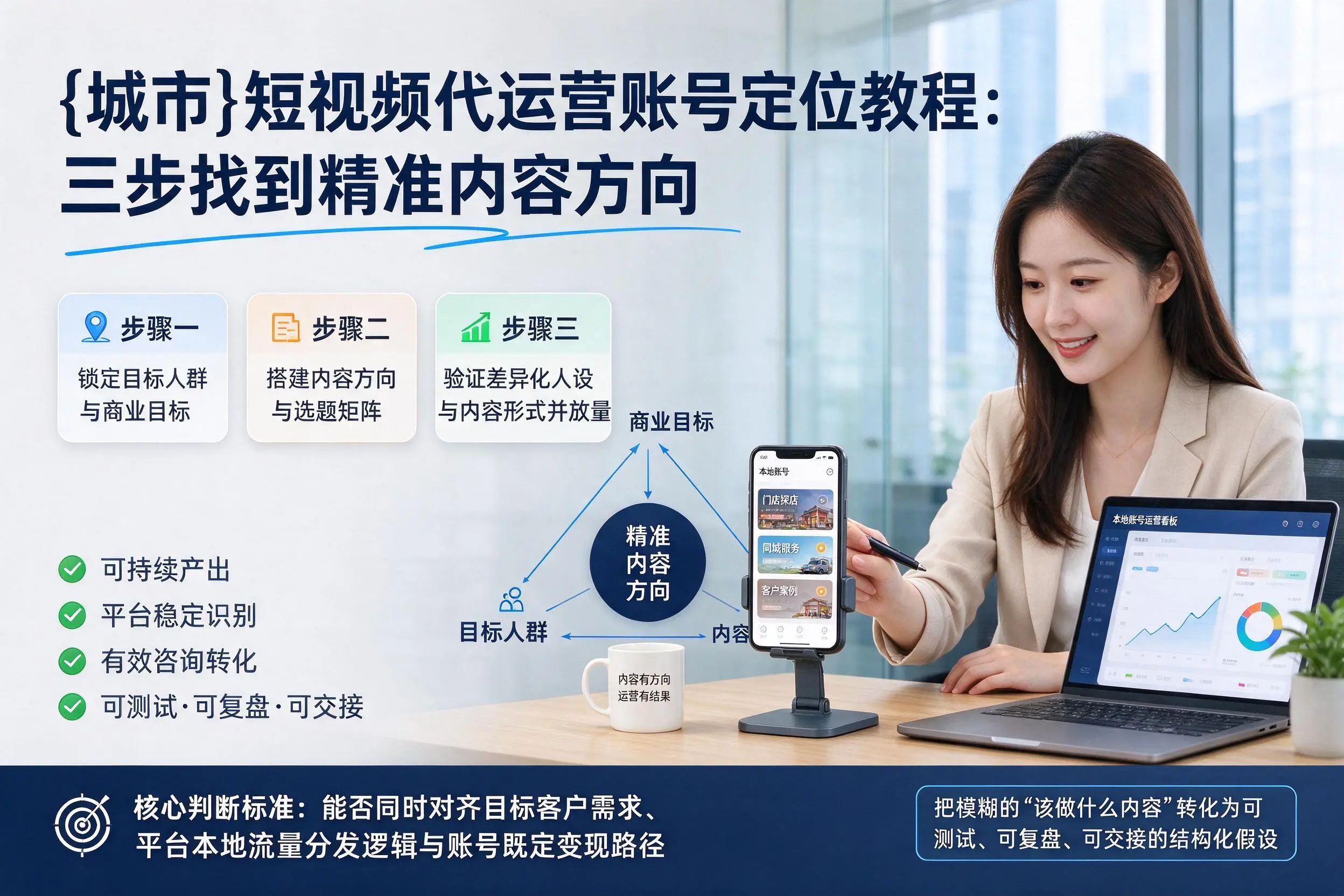 唐山短视频代运营账号定位教程:三步找到精准内容方向