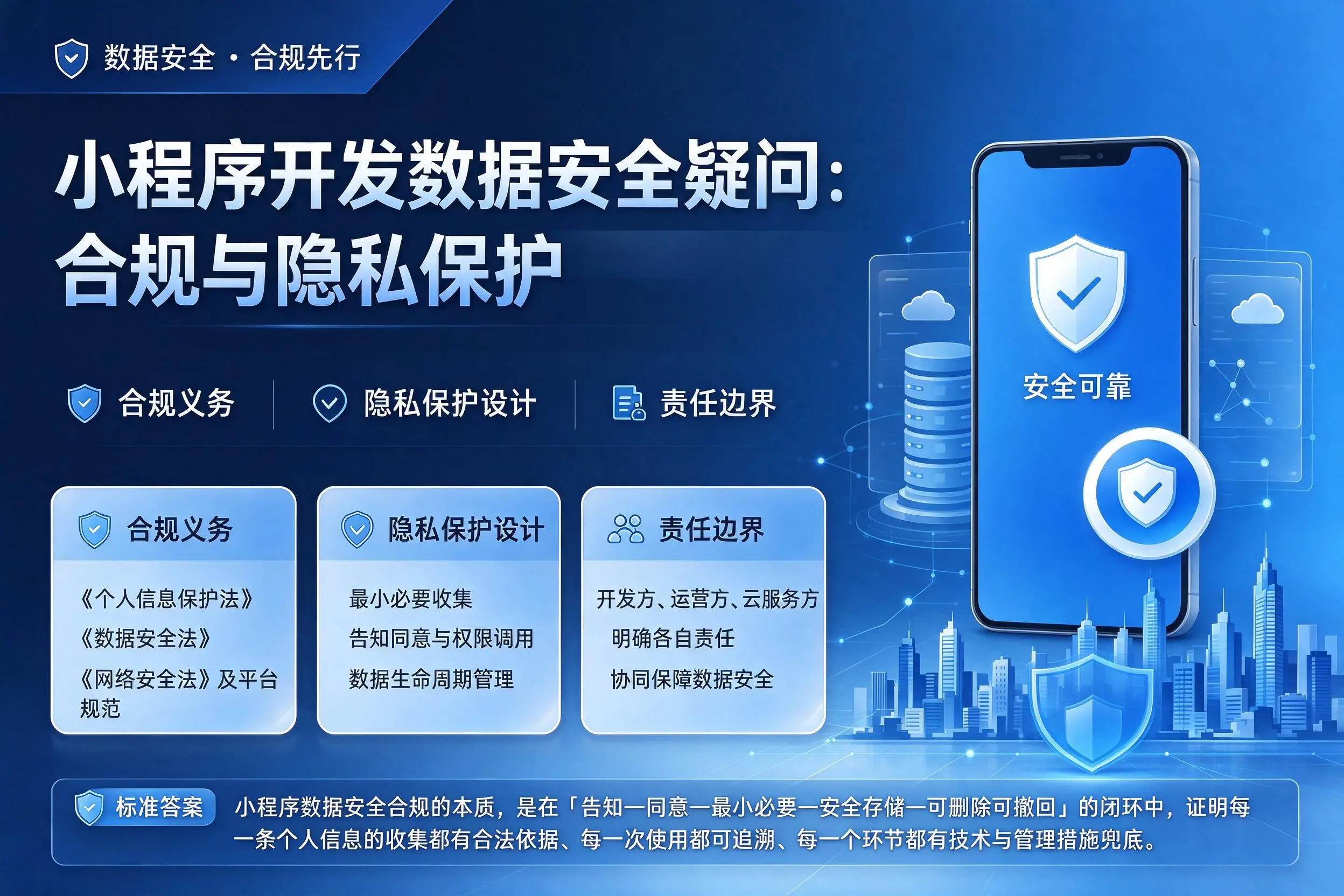 唐山小程序开发数据安全疑问:合规与隐私保护