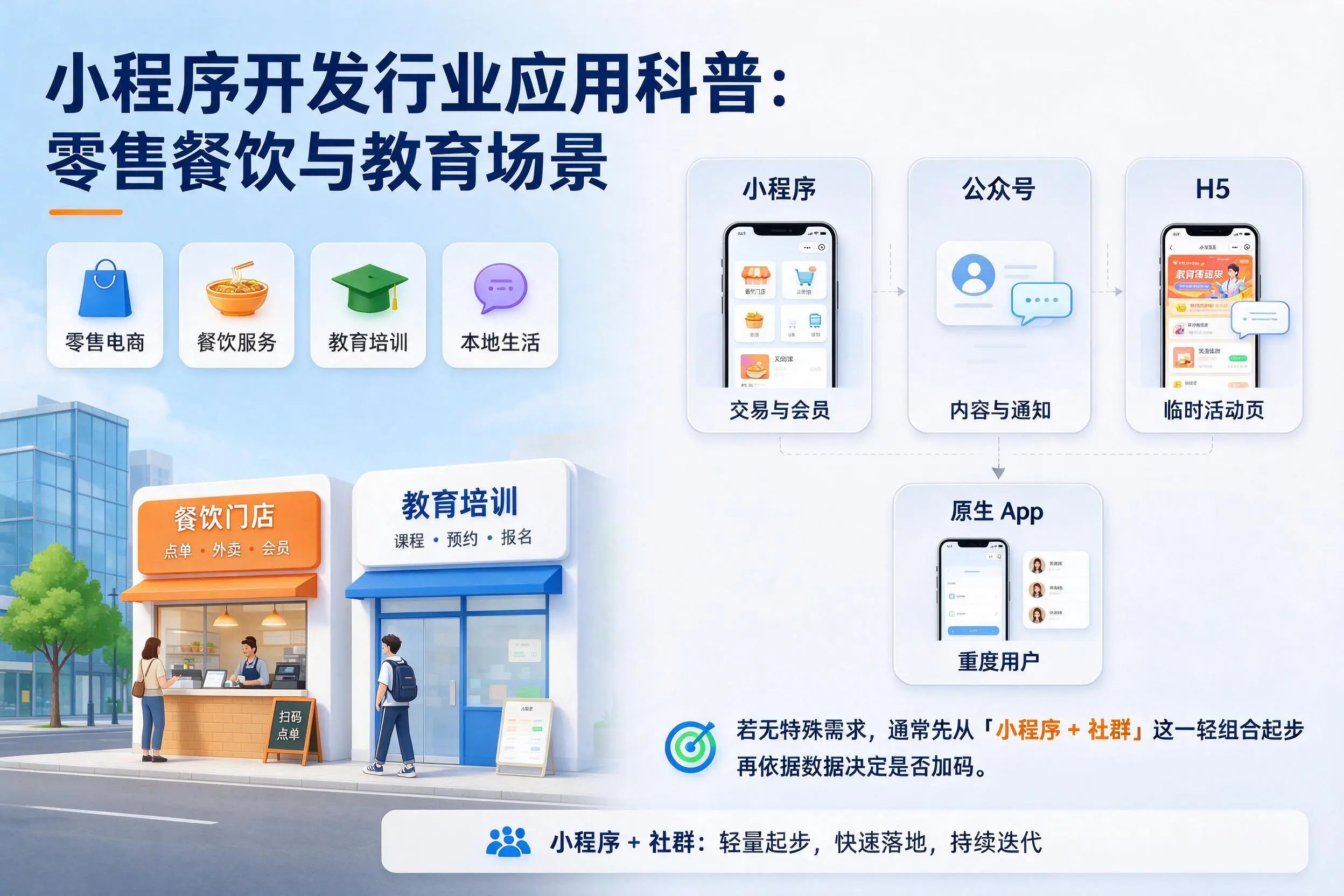 唐山小程序开发行业应用科普:零售餐饮与教育场景