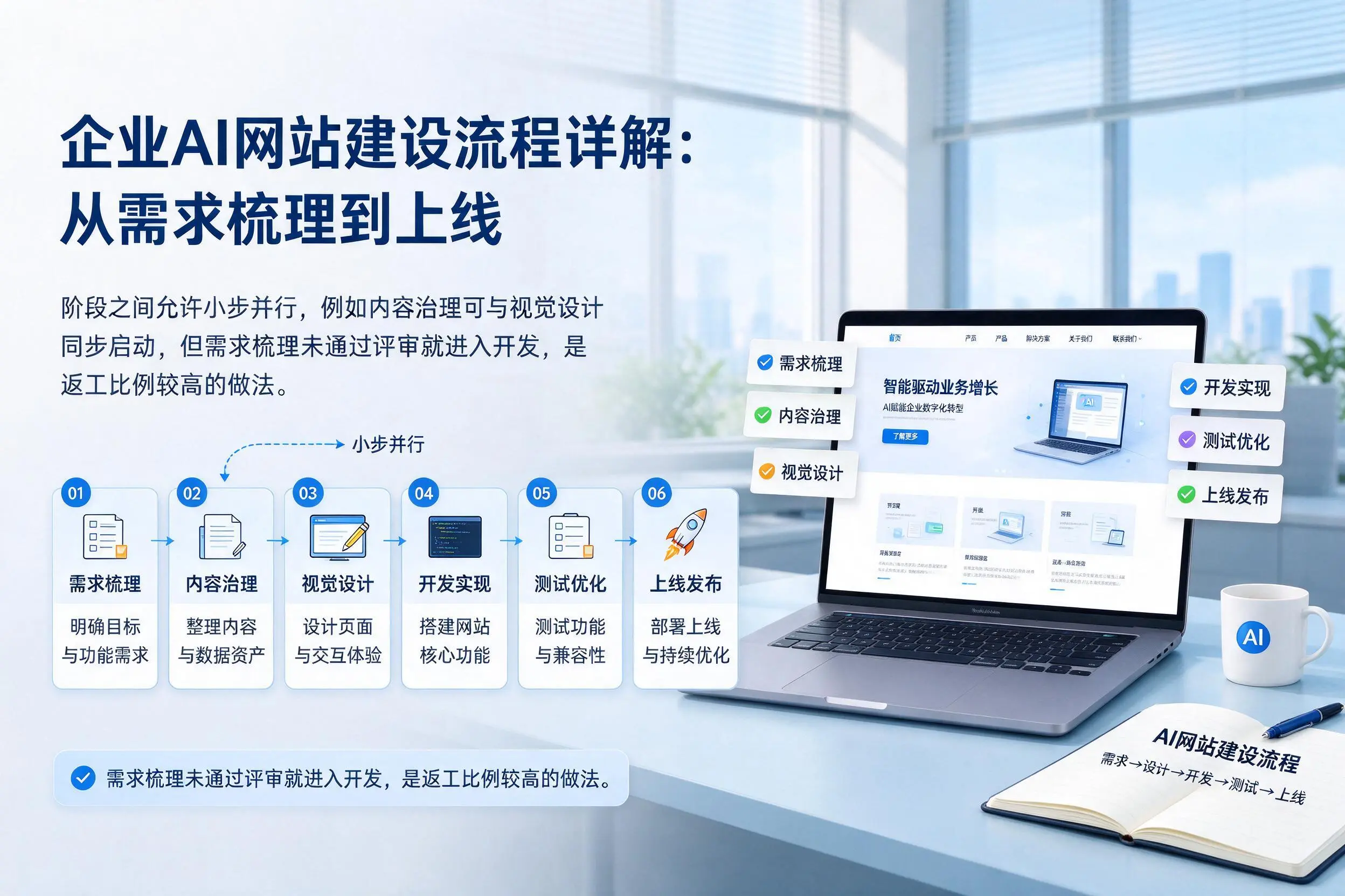 唐山企业AI网站建设流程详解:从需求梳理到上线
