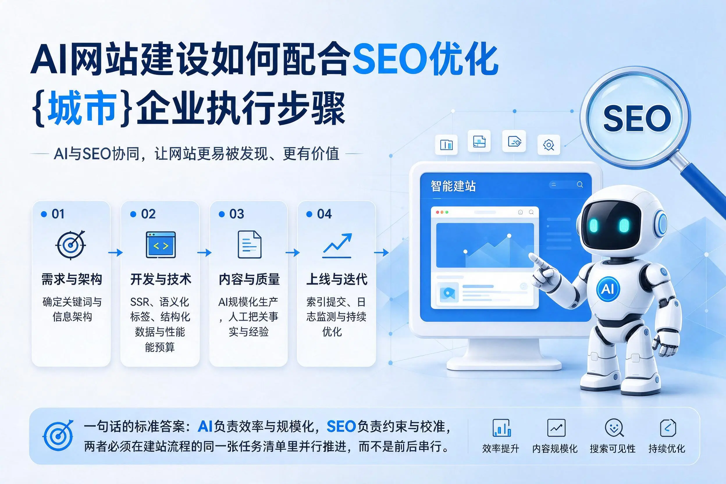 AI网站建设如何配合SEO优化，唐山企业执行步骤