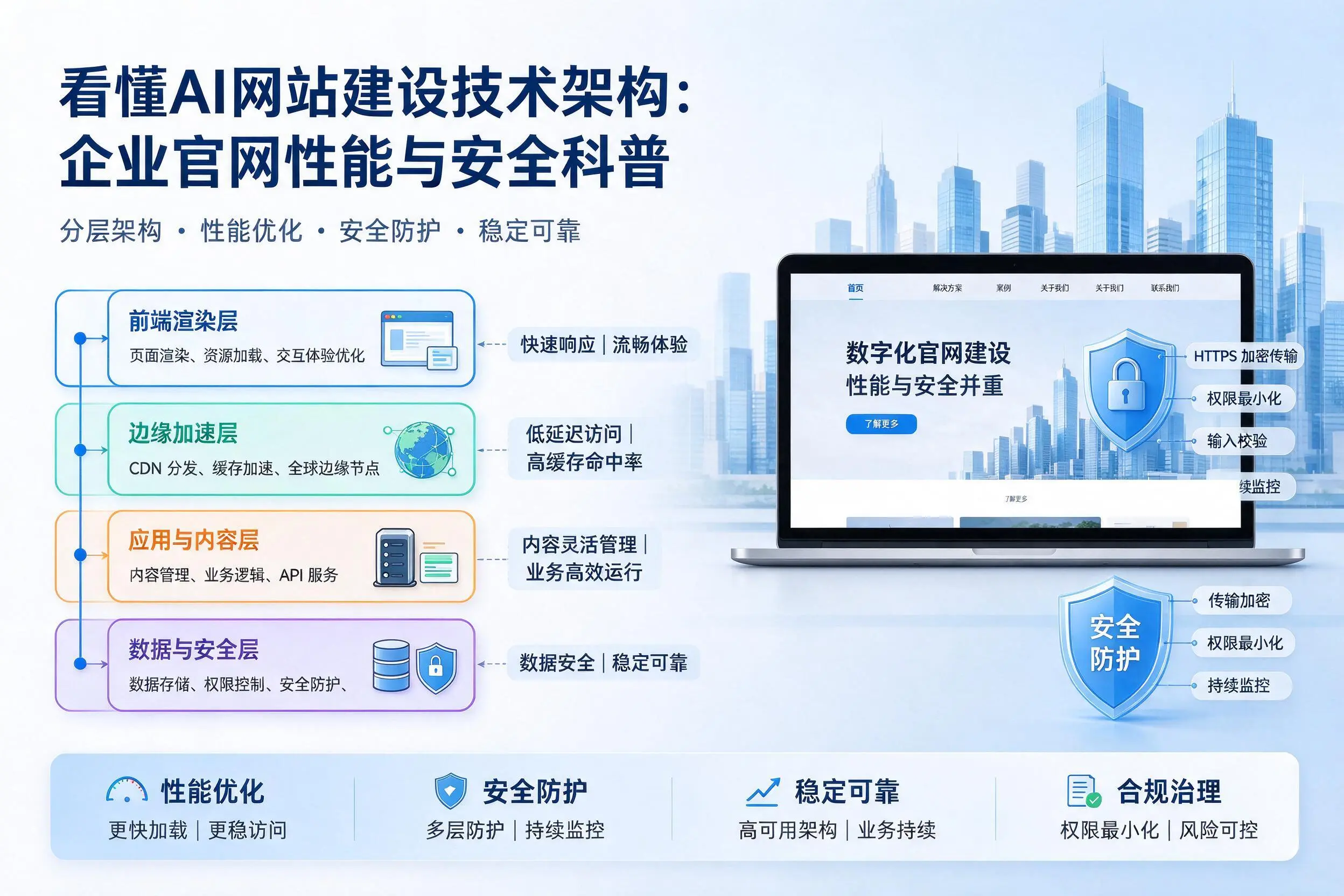 看懂AI网站建设技术架构：唐山企业官网性能与安全科普