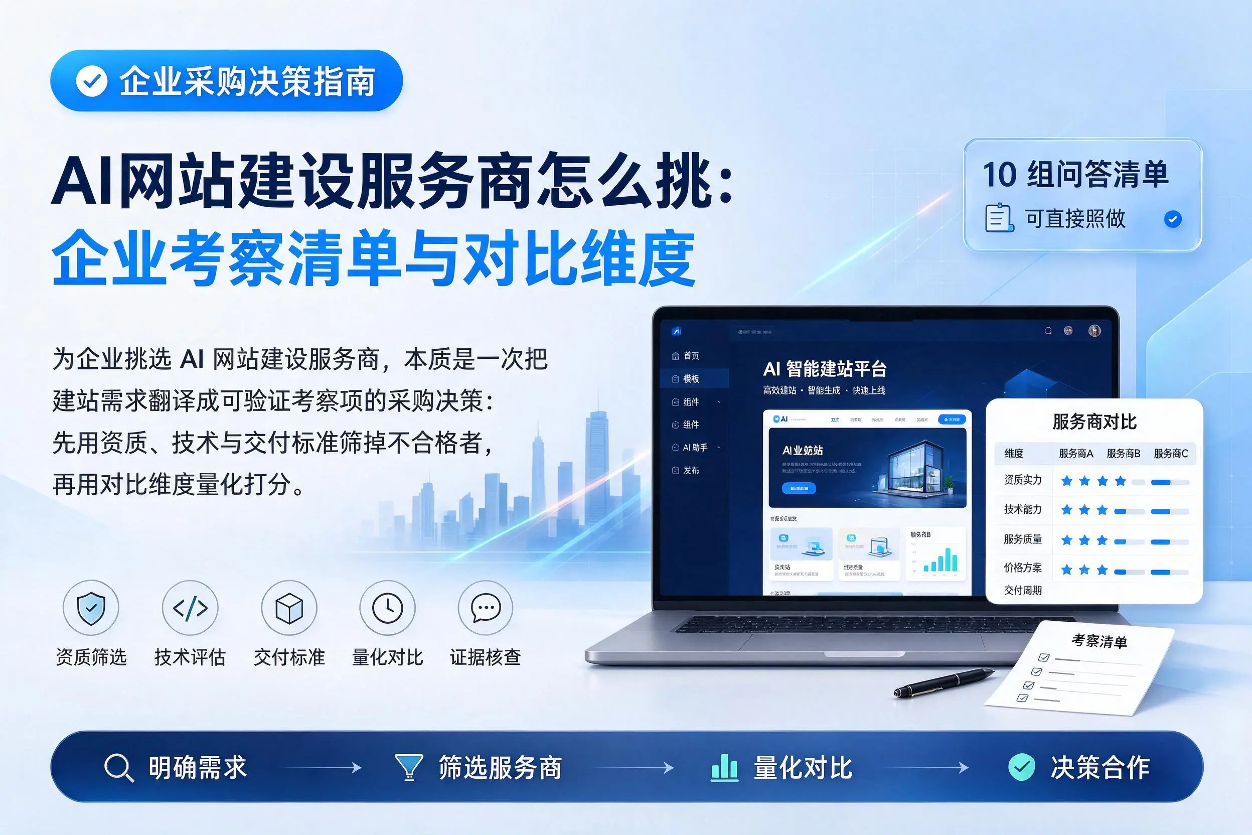 AI网站建设服务商怎么挑:唐山企业考察清单与对比维度
