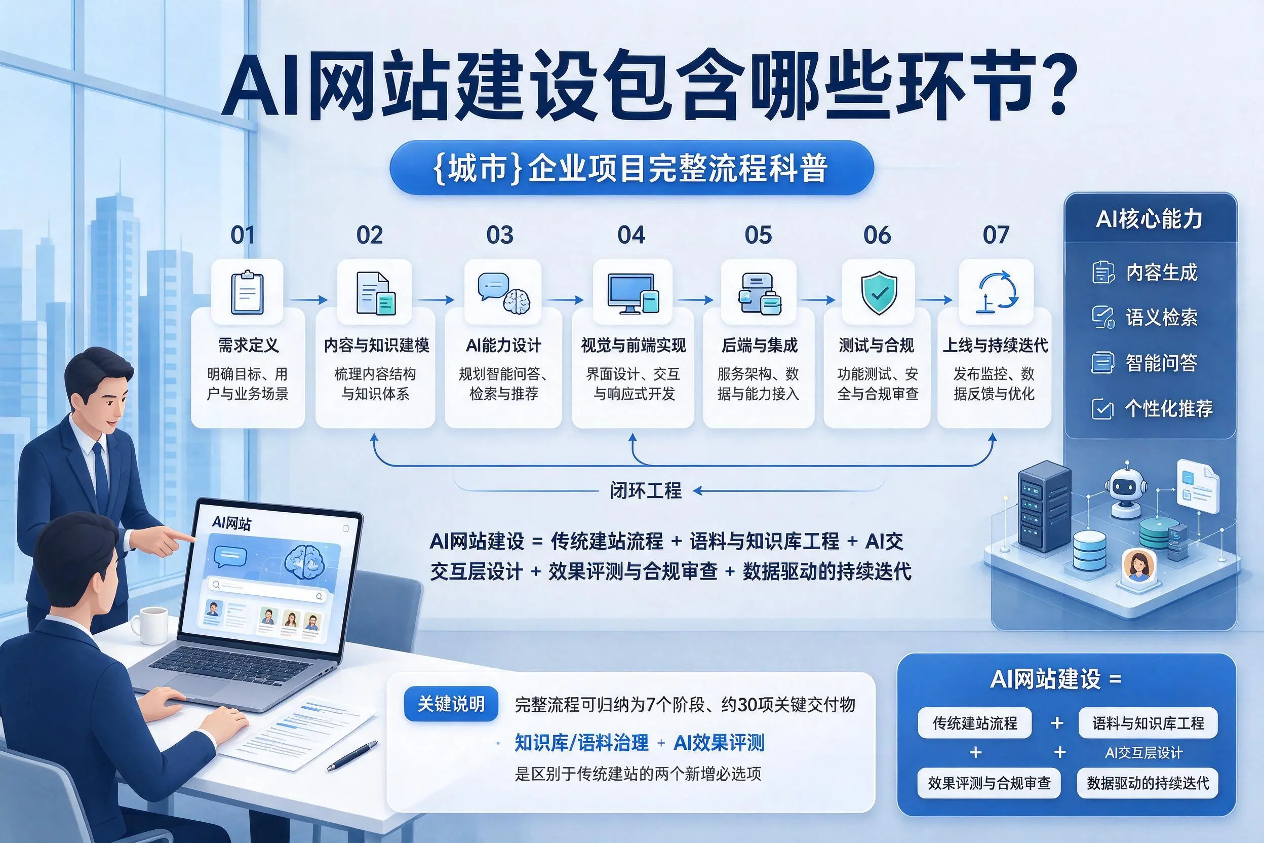 AI网站建设包含哪些环节？唐山企业项目完整流程科普