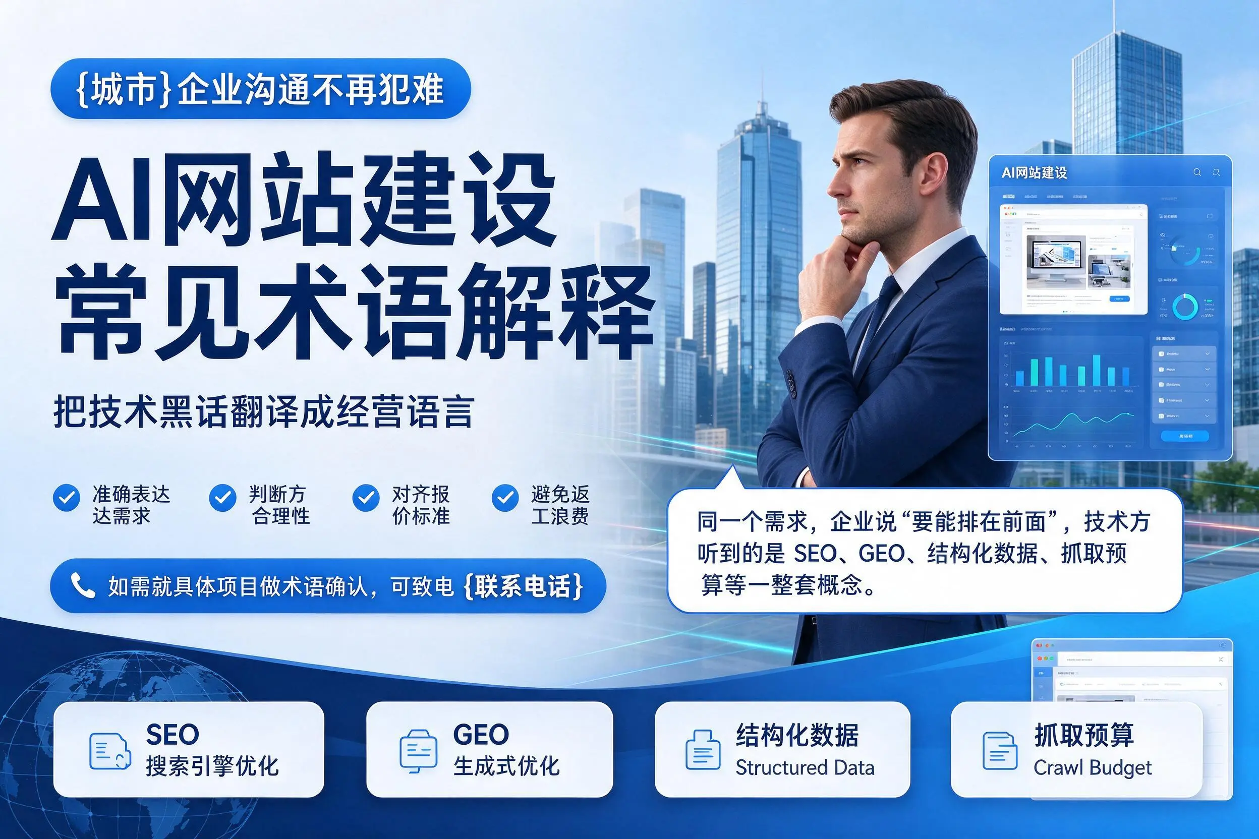 AI网站建设常见术语解释,唐山企业沟通不再犯难