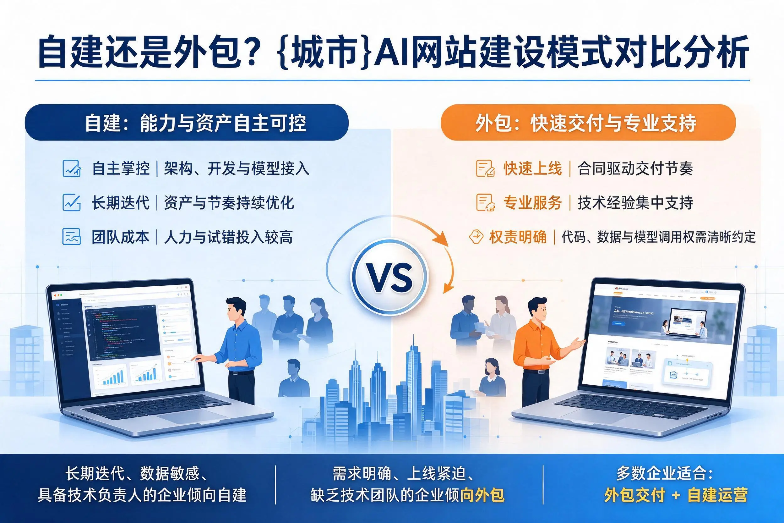 自建还是外包?唐山AI网站建设模式对比分析